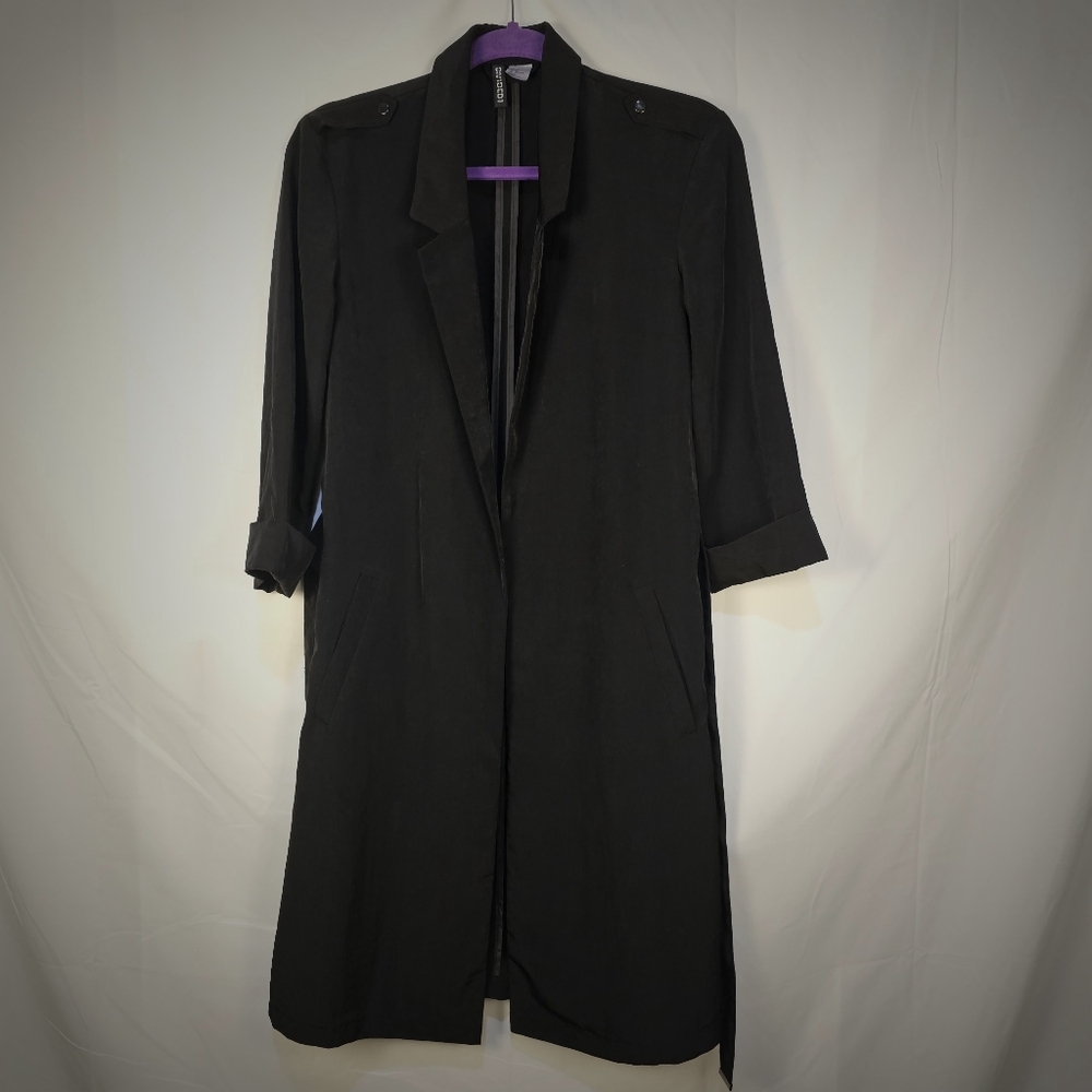 H&M lightweight black trench jacket.